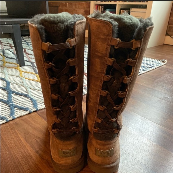 UGG tall winter boots - chestnut brown size 6 - Picture 2 of 6